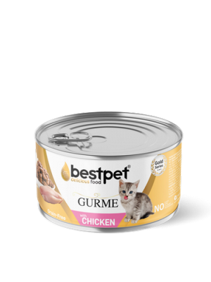 Bestpet 85 gr X 24 ADET Yavru Kediler İçin Tahılsız, Jöle İçinde Tavuk Etli Yaş Mama