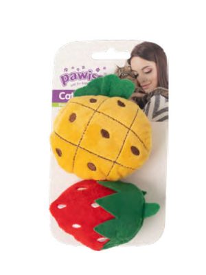 Pawise Örgü Kedi Oyuncağı Çilek - Ananas