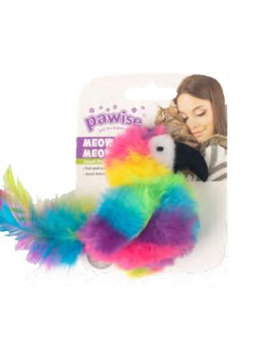 Pawise Örgü Kedi Oyuncağı Gökkuşağı Kuş