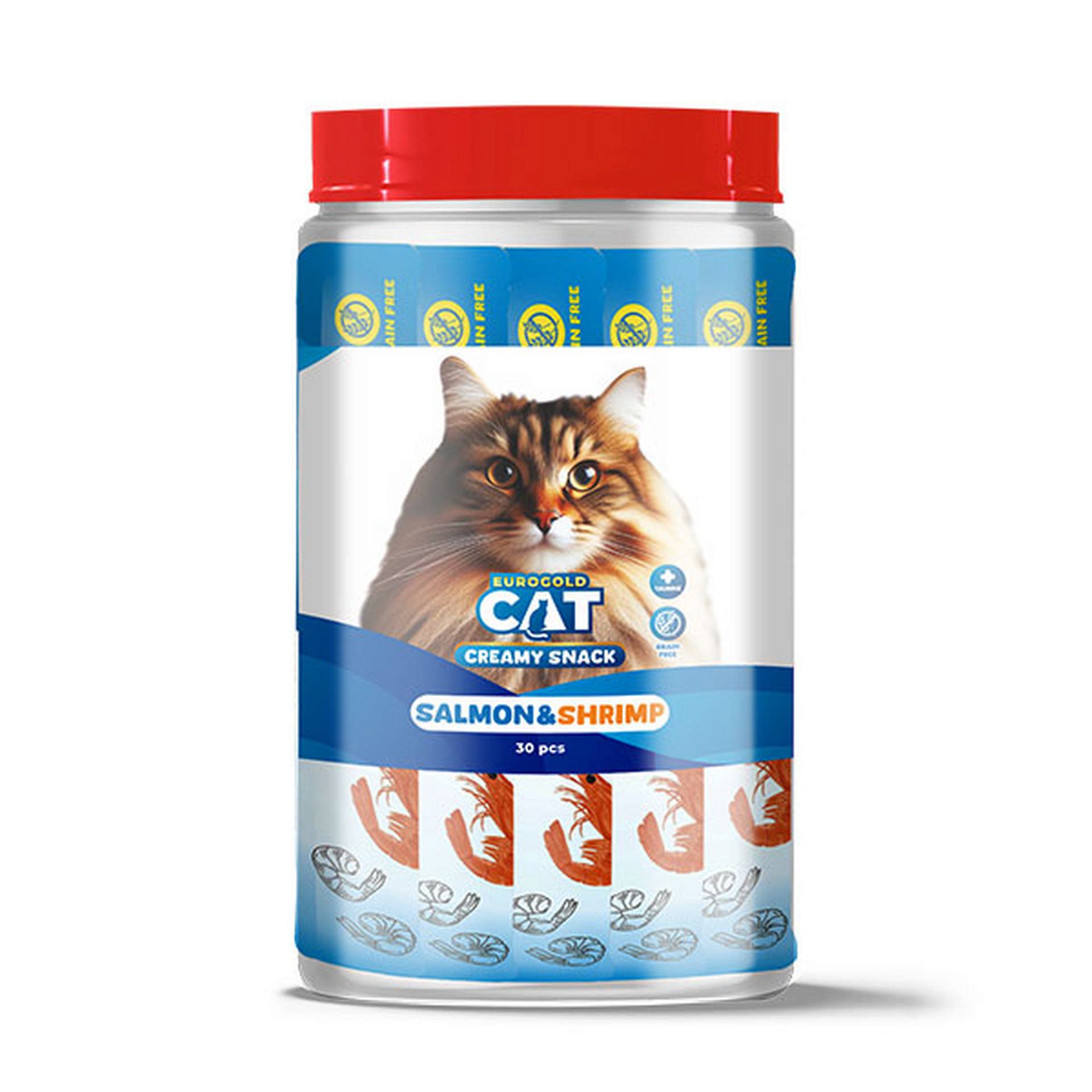 1184935_444-LS30-030.jpg EuroGold Cat Sıvı Kedi Ödülü Somon - Karides 30x15Gr - Görsel 1