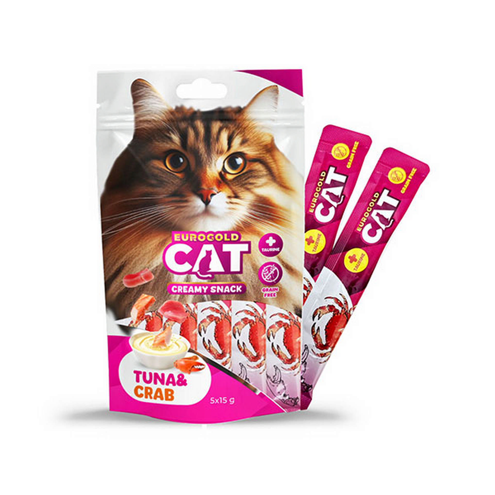 1184941_444-LS5-021.jpg EuroGold Cat Sıvı Kedi Ödülü Ton - Yengeç 5x15Gr - Görsel 1