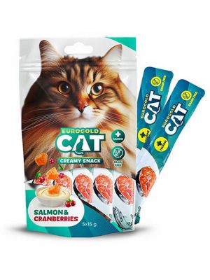 EuroGold Cat Sıvı Kedi Ödülü Somon - Kızılcık 5x15Gr