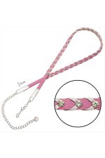 Örgülü Deri Taşlı Kemer-Sarı