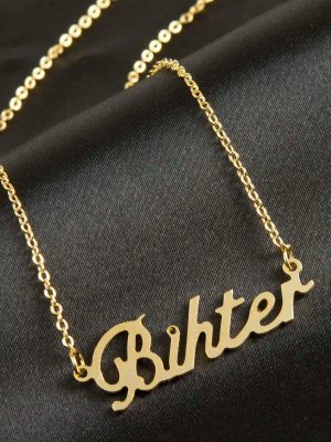 Bihter İsimli Kolye -Sarı