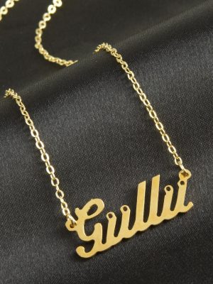 Güllü İsimli Kolye -Sarı