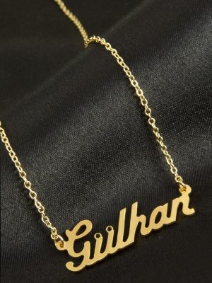 Gülhan İsimli Kolye -Sarı