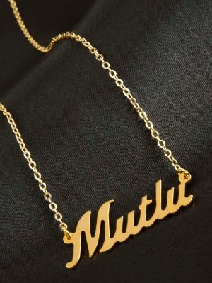 Mutlu İsimli Kolye -Sarı