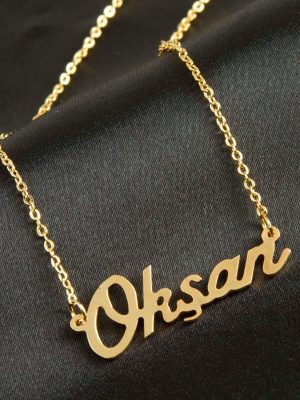 Okşan İsimli Kolye -Sarı