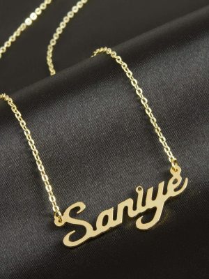 Saniye İsimli Kolye -Sarı