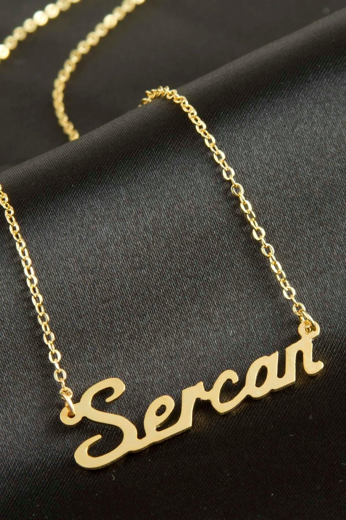 1200386_Sercan-Isimli-Kolye-Kisiye-Ozel-6255.jpg Sercan İsimli Kolye -Sarı - Görsel 1