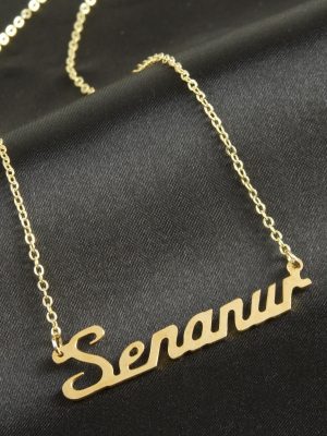 Senanur İsimli Kolye -Sarı