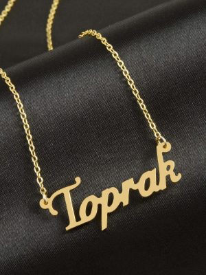 Toprak İsimli Kolye -Sarı