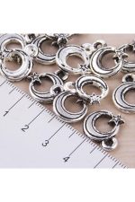 Ay Yıldız Püskül Malzemesi 10lu Minik-Gümüş Rengi