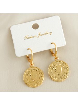 Çeyrek Altın Kaplama Küpe-Sarı