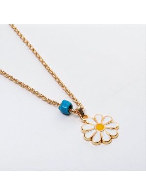 Papatya Figürlü Kolye-Sarı