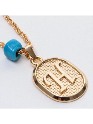 Plastik Boncuklu Burgulu Harfli Kolye-H