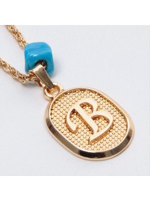 Plastik Boncuklu Burgulu Harfli Kolye-B