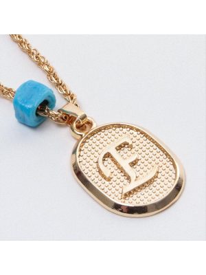 Plastik Boncuklu Burgulu Harfli Kolye-E