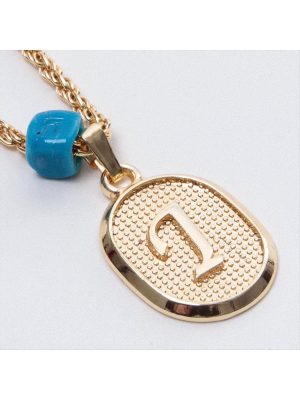 Plastik Boncuklu Burgulu Harfli Kolye-I