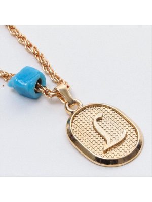 Plastik Boncuklu Burgulu Harfli Kolye-L