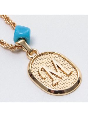 Plastik Boncuklu Burgulu Harfli Kolye-M