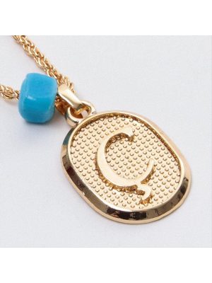 Plastik Boncuklu Burgulu Harfli Kolye-Ç