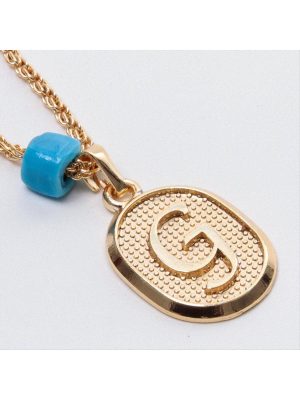 Plastik Boncuklu Burgulu Harfli Kolye-G