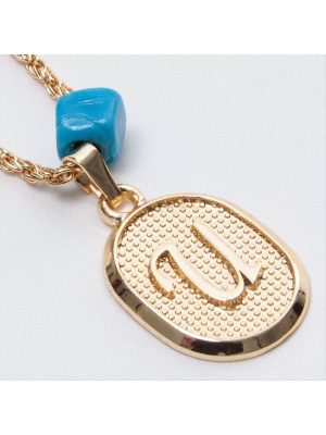 Plastik Boncuklu Burgulu Harfli Kolye-U