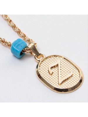 Plastik Boncuklu Burgulu Harfli Kolye-Z