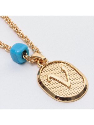 Plastik Boncuklu Burgulu Harfli Kolye-V