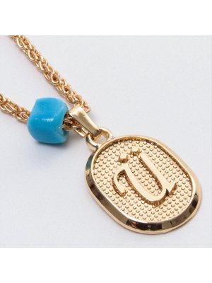 Plastik Boncuklu Burgulu Harfli Kolye-Ü