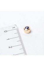 Delikli Nazar Boncuklu Metal Ara Aparat-Sarı - Görsel 4