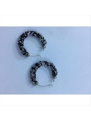 Swarovski Fitil Küpe-Parlak Siyah