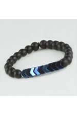 Onix-Hematit Doğaltaş Bileklik-Siyah - Görsel 2