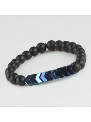 Onix-Hematit Doğaltaş Bileklik-Siyah