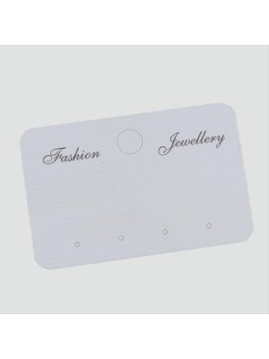 4 Delikli Küpe Kartı-Beyaz