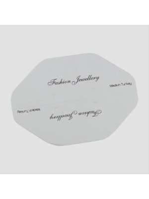 Oval Kolye Kartı-Beyaz