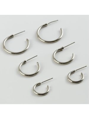 6lı Kalın Boş Halka-Gümüş Rengi