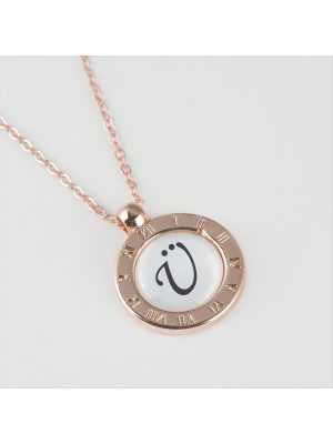 Seri Sonu Roz Renk Harfli Kolye-Ü