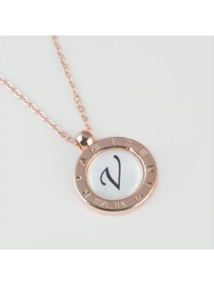 Seri Sonu Roz Renk Harfli Kolye-V