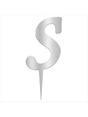 Gümüş Renkli Harf Pasta ve Kek Pleksi-S