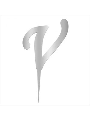 Gümüş Renkli Harf Pasta ve Kek Pleksi-V