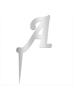 Gümüş Renkli Harf Pasta ve Kek Pleksi-A