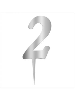 Gümüş Renkli Rakam Pasta ve Kek Pleksi-6