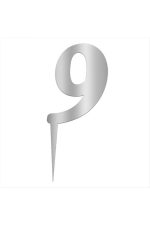 Gümüş Renkli Rakam Pasta ve Kek Pleksi-9 - Görsel 3