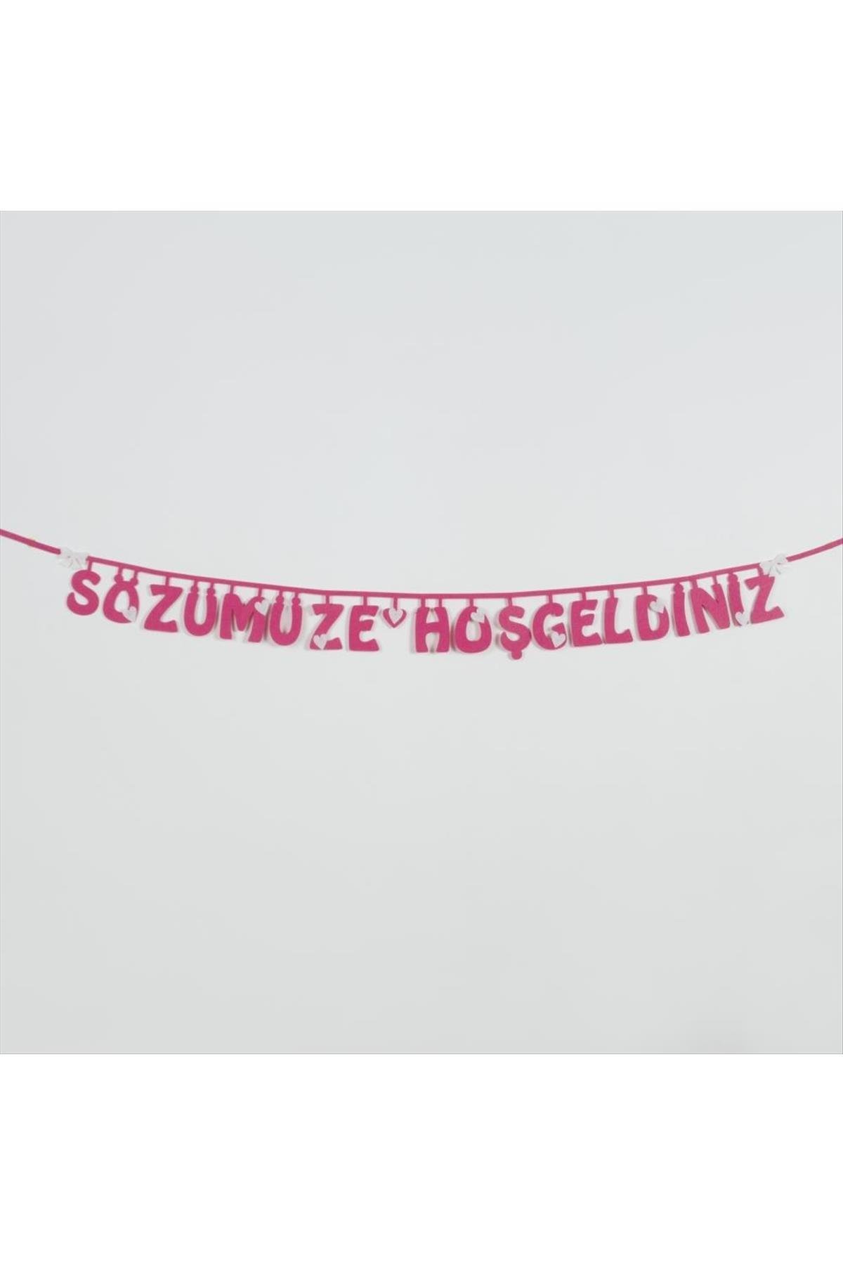 1200574_Sozumuze-Hosgeldiniz-Kece-Yazi-e455.jpg Sözümüze Hoşgeldiniz Keçe Yazı-Mor - Görsel 1