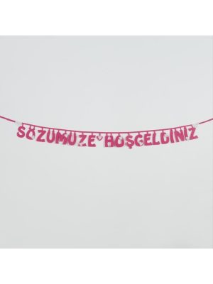 Sözümüze Hoşgeldiniz Keçe Yazı-Pembe
