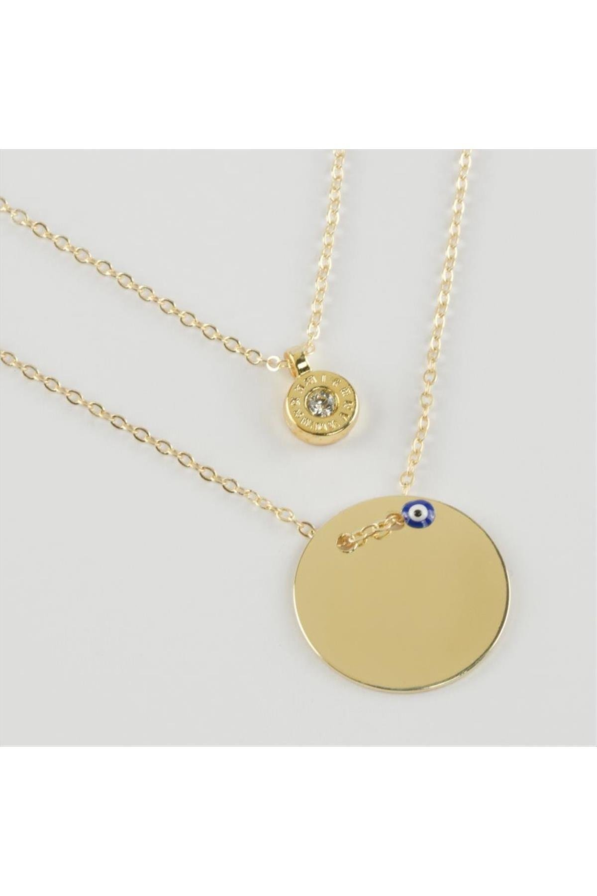 1200595_Bos-Plaka-Figurlu-Ikili-Kolye-4bda.jpg Boş Plaka Figürlü İkili Kolye-Sarı - Görsel 1