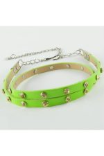 Klasik Deri Taşlı Kemer-Yeşil - Görsel 3