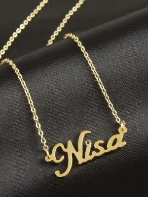 Nisa İsimli Kolye -Sarı